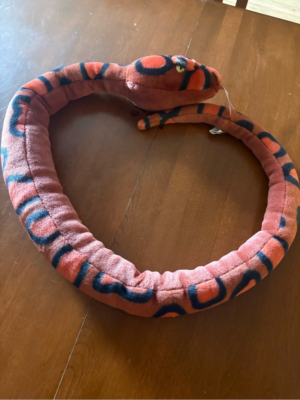 Orange & Black Striped Plush Snake Pillow